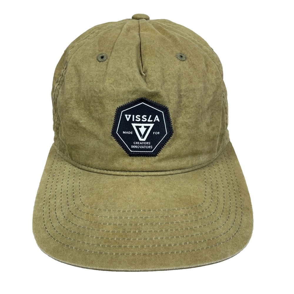Vissla Hat Cap Snapback Olive Green Skate Skateboards Adult Patch Retro Adjust